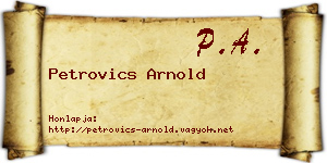 Petrovics Arnold névjegykártya